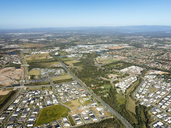 An aerial showing the new housing estates and subdivisions in southeast Queensland.