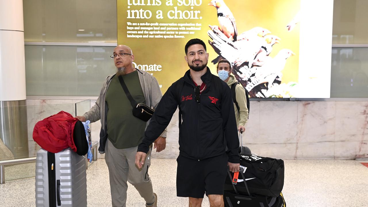 Brian Mendoza arrives at Sydney airport. Picture: No Limit/Gregg Porteous