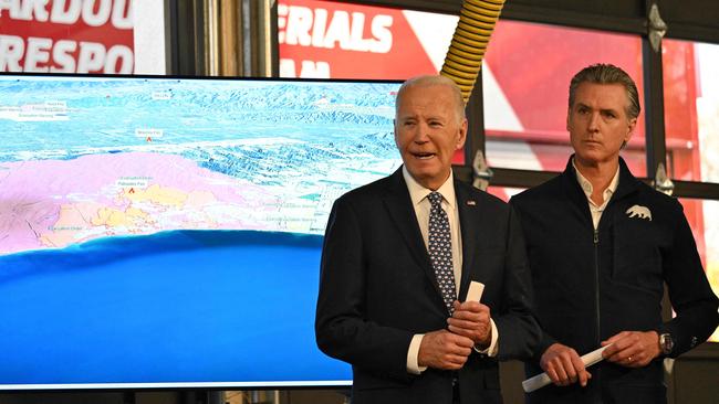 President Joe Biden with California Governor Gavin Newsom. Picture: Roberto Schmidt/AFP