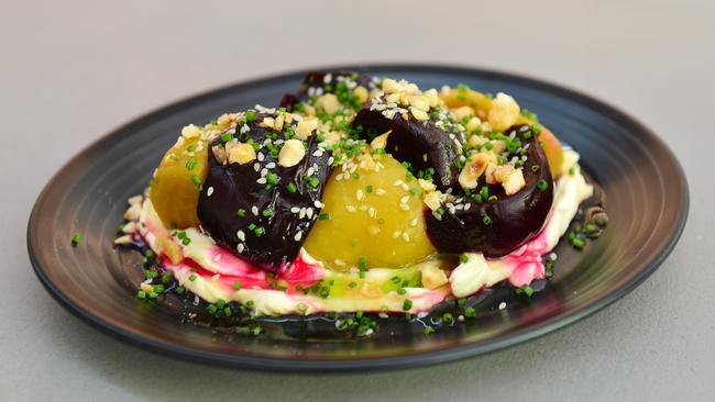 Earthy delights: the honey-roasted beets with candied hazelnuts. Picture: Nicki Connolly