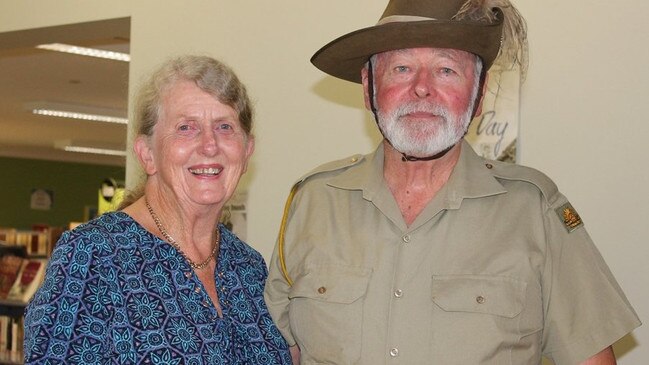 Moira and Kevin Franklin created an Anzac display at Bellingen library.