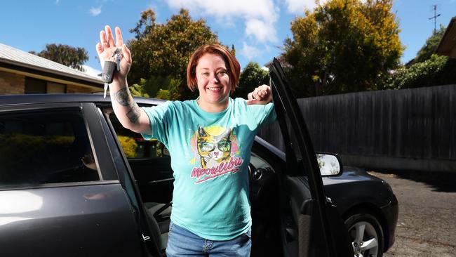 Liz Pulo of Blackmans Bay who is going to rent her personal car out to tourists. Tasmania is experiencing a shortage of hire cars available to tourists since COVID. Picture: NIKKI DAVIS-JONES