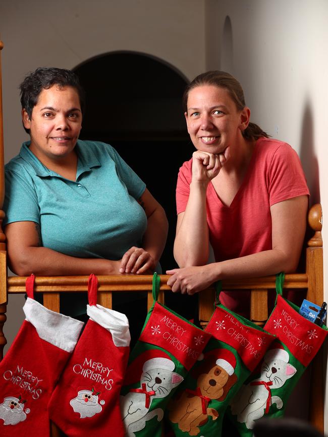 Adelaide foster carers Bindee and Karen are caring for two Aboriginal brothers – this will be their first Christmas together. Picture: Tait Schmaal