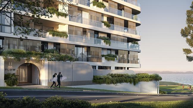 Artist impression of the Flow Residences at Rainbow Bay. The project has been approved by the Gold Coast City Council.