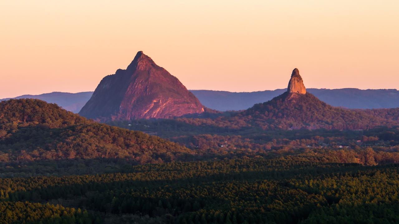 Two hikers struggled to descend Mt Beerwah due to poor light on Saturday, while another hiker became lost after walking from the track. Picture: Matthew Painter