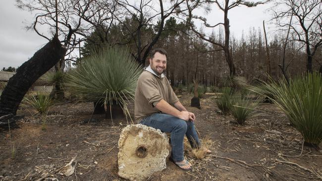 Jamie Heinrich, vice chair of Agriculture Kangaroo Island on his property near Stoke Bay. Picture Simon Cross
