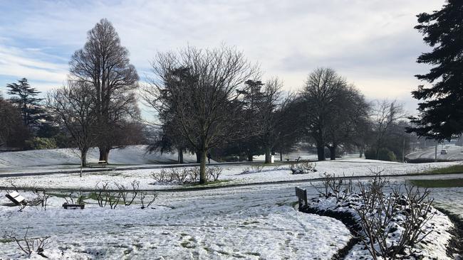 Snow in Launceston. Picture: PATRICK GEE