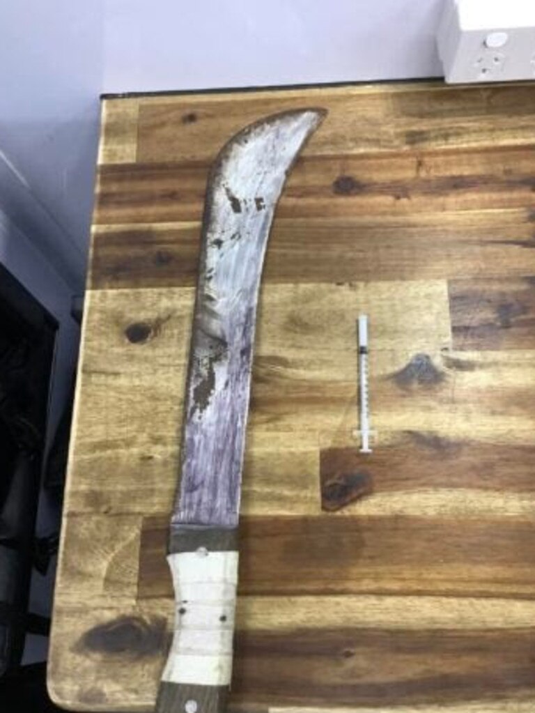 A bladed weapon seized in the Queensland Police Service wanding operation at the weekend\