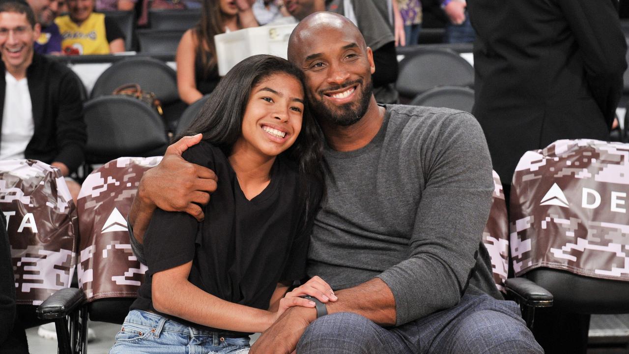 Kobe Bryant and his daughter Gianna Bryant attend a basketball game between the Los Angeles Lakers and the Atlanta Hawks at Staples Center on November 17, 2019.