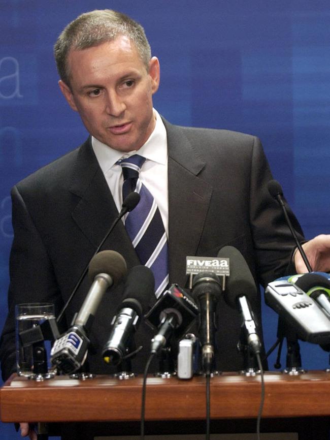 Jay Weatherill during a press conference in 2004.