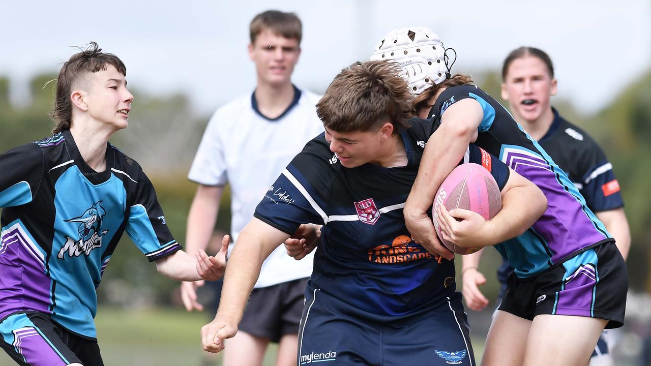 RUGBY LEAGUE: Justin Hodges and Chris Flannery 9s Gala Day. Caloundra State High V Meridan State College, year 10. Picture: Patrick Woods.