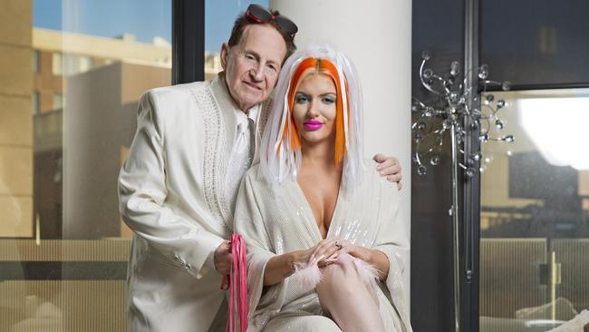 Geoffrey Edelsten and Gabi Grecko after their wedding. Picture: Nathan Dyer