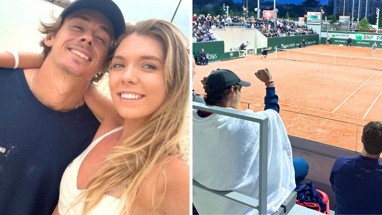 Alex de Minaur is a very good boyfriend. Photo: Twitter, Jose Morgado, Twitter and Instagram, Katie Boulter.