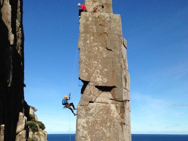 Paul Pritchard last week returned to the Totem Pole and successfully climbed it, 18 years after falling from it and suffering life threatening injuries. Picture: ZOE WILKINSON Picture: LUKE BOWDEN