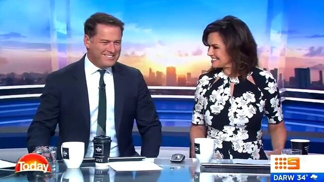 Karl Stefanovic and Lisa Wilkinson’s during her final appearance as a Today co-host in 2017.