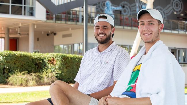 Jayden Court and Will Jesser at the 2023 Darwin International Pro Tour, Darwin International Tennis Centre. Picture: Pema Tamang Pakhrin