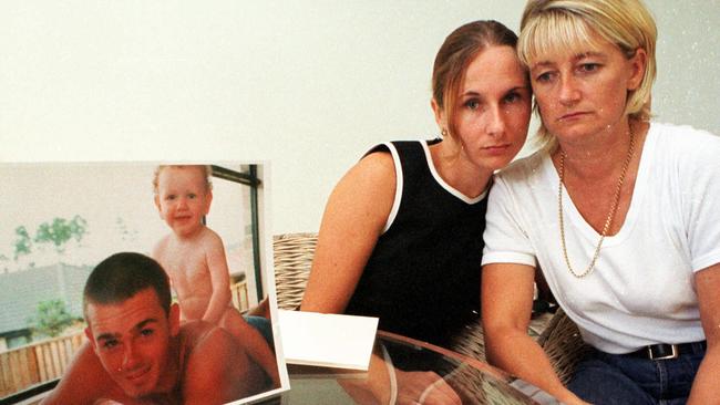 Steven Milligan’s sister Samantha and mum Debbie Barrow in 2000.