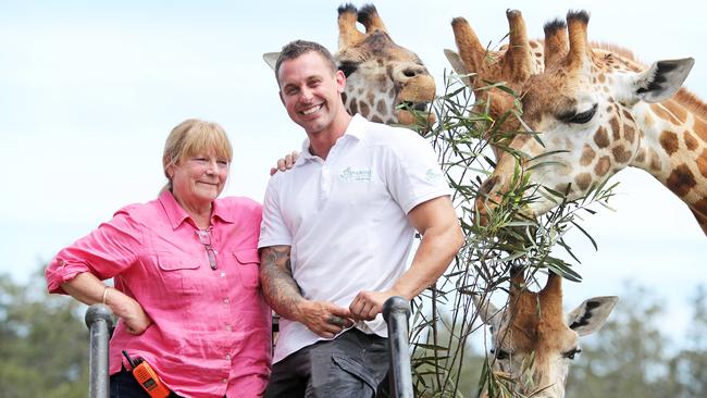 Former Mogo Zoo owner Sally Padey with Featherdale’s Chad Staples. Featherdale has recently purchased the zoo on NSW’s Far South Coast. Picture: Tim Hunter.