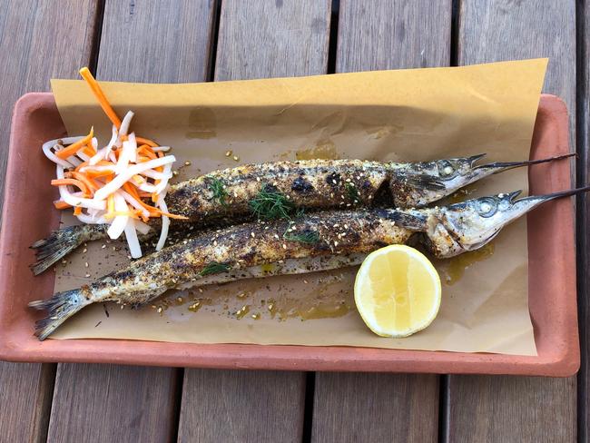 Grilled garfish at Pearl, Aldinga