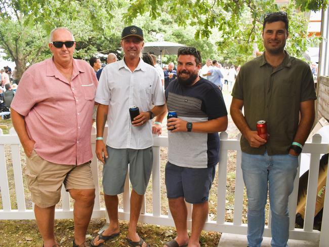 Russell Bowler, Jason Banister, Shaun Wood and Dom O’Connor at the Alex Scott &amp; Staff Woolamai Cup on Saturday, February 8, 2025. Picture: Jack Colantuono