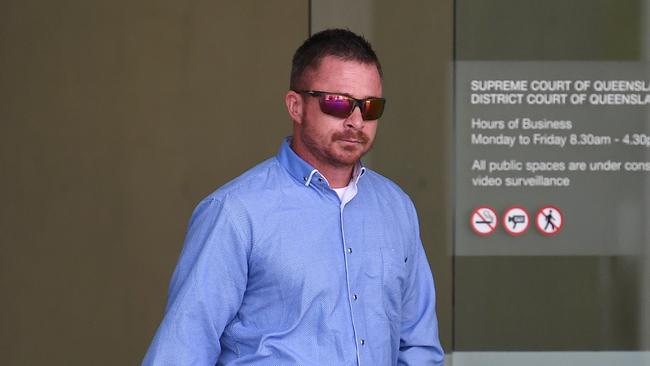 Simon John Hickey leaves the District Court in Brisbane. Hickey is accused of sharing footage of the Christchurch mosque massacre with five contacts on the messaging app Signal. Picture: NCA NewsWire