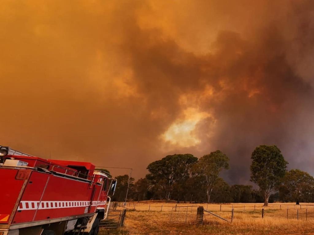 Fire crews watch over the blaze. Picture: North Hamilton Rural Fire Brigade/Facebook