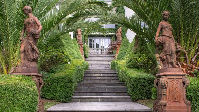 The impressive entry stairway.