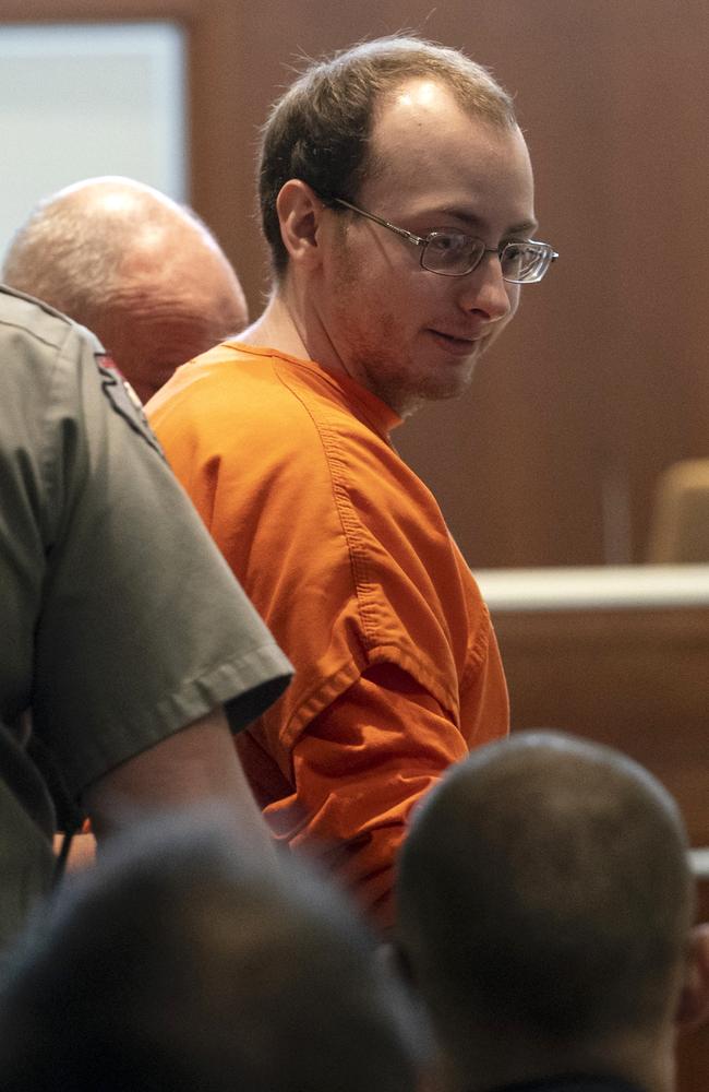 Jake Patterson smiles during a a hearing at the Barron County Justice Center, Wednesday, March 27, 2019. Picture: Renee Jones Schneider/Star Tribune/AP