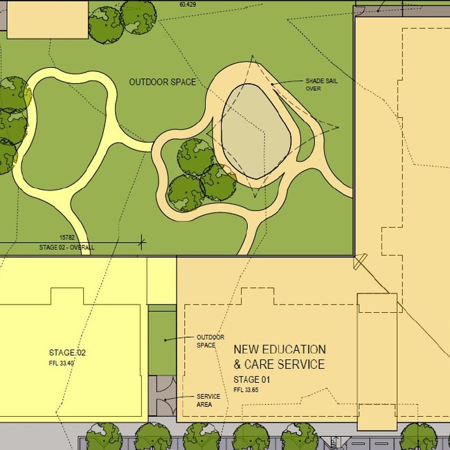 Site plan of the proposed childcare centre at Parkhurst. Image: Jardine Architects.