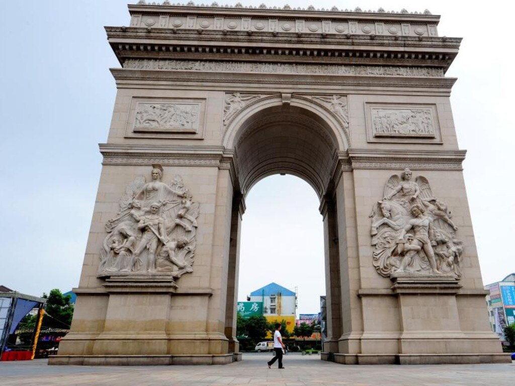 A replica of the Arc de Triomphe in Jiangyan district, Taizhou city.