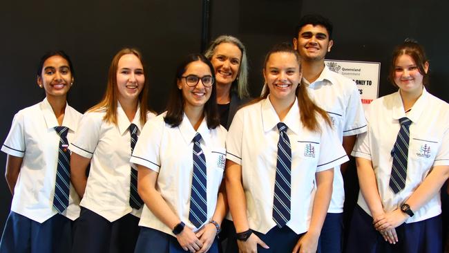 Calamvale Community College leaders Saakshi Datt, Tara Coleman, Tia Grewal, Taylah Anthony, Bassel Fayoumi, and Chloe Kreegher. Photo – contributed.