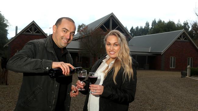 Sam and Liz D'Agastino at Paradiso Kinglake. Picture: Hamish Blair