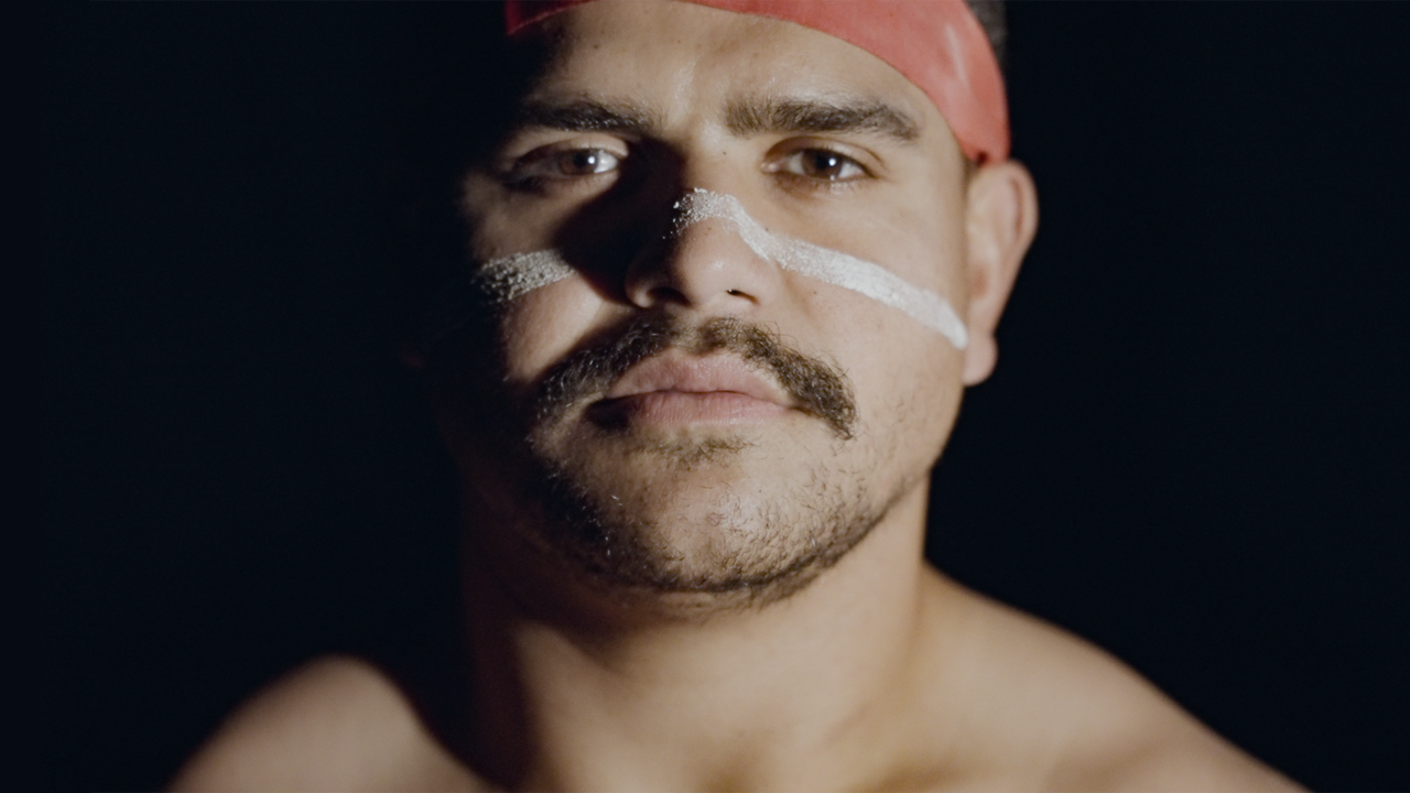 Latrell Mitchell in a shoot with Fox League for Indigenous Round.