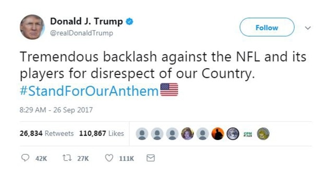 Donald Trump Nrl Kneeling Protest Is Just An American Right The