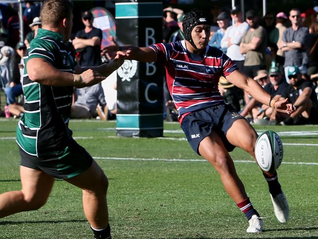 The Southport School’s Syris Schmidt in action against Brisbane Boys’ College last weekend. Picture: AAP Image - Richard Waugh