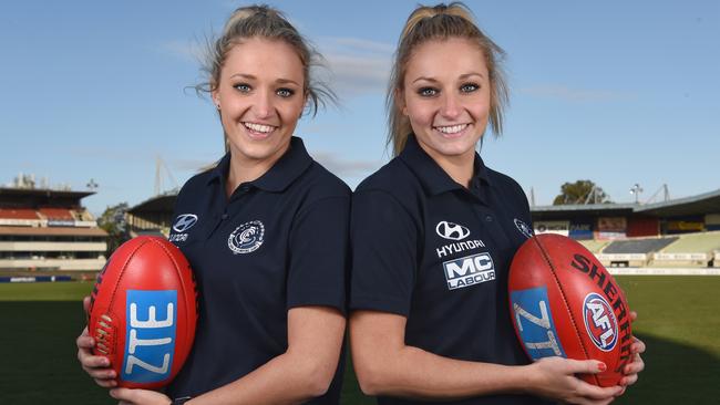 Jess and Sarah Hosking were both drafted to Carlton. Picture: Tony Gough