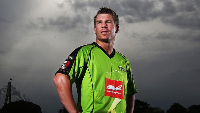 David Warner won’t be captaining Sydney Thunder in the BBL. Picture: Phil Hillyard