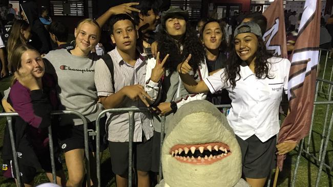 Marsden SHS supporters and shark mascot enjoyed a home match at the school.