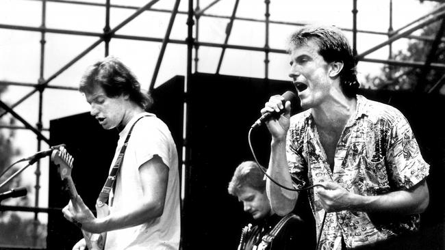 Brad Robinson, left, and James Reyne in Australian Crawl, 1983.