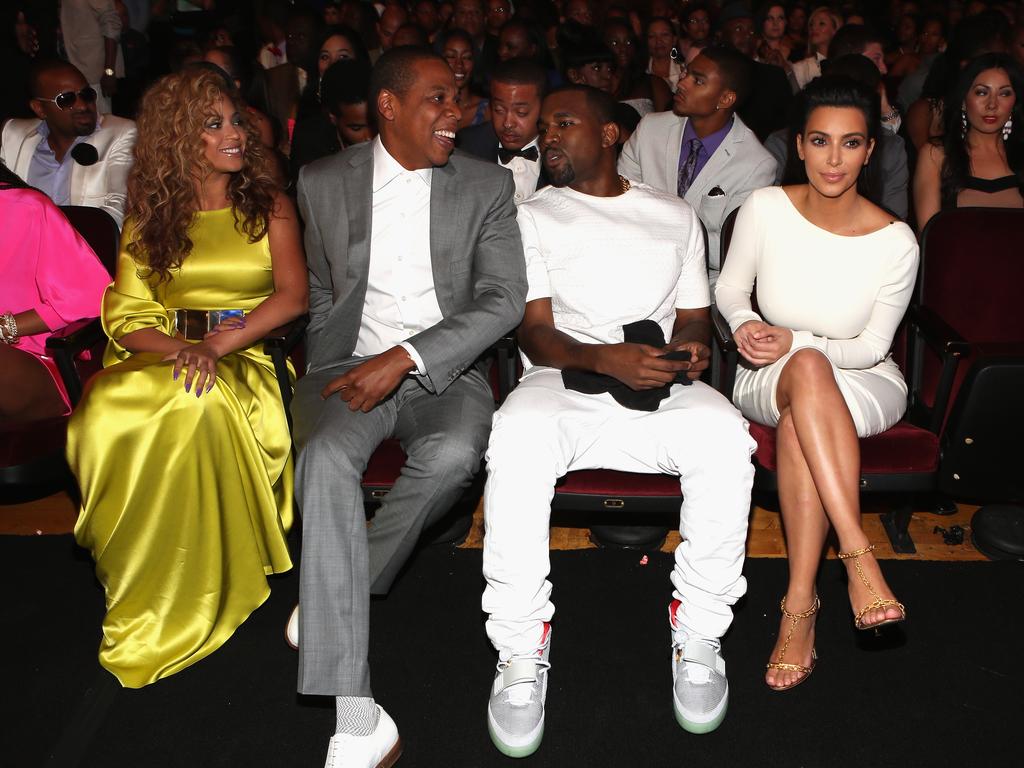 Beyonce, Jay-Z, Kanye West and Kim Kardashian, pictured together in 2012. Picture: Getty Images For BET