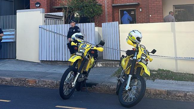 The scene at a Bowen Hills address. Picture: Andreas Nicola