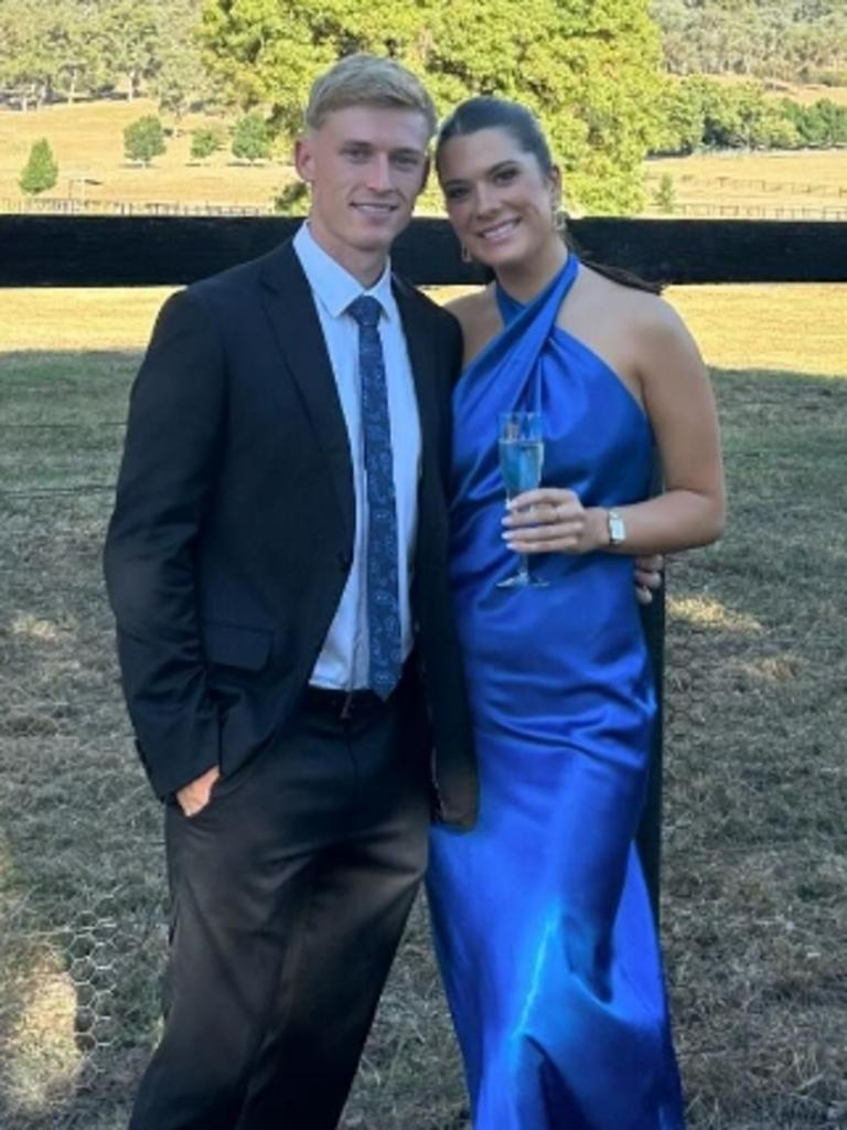 Port Adelaide recruit Joe Richards and partner Maddi Clark. Picture: Instagram