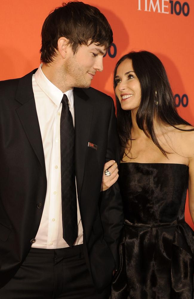 Ashton Kutcher and Demi Moore attending Time's 100 Most Influential People in 2010. Picture: AFP/Timothy A. Clary