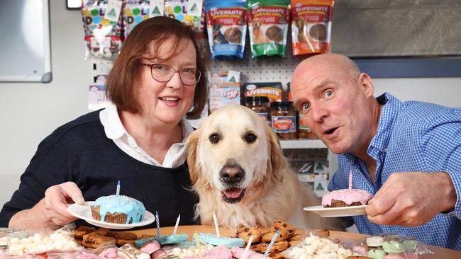 Alice Needham and partner Philip Chaplin have seen a surge of interest in their dog treats they produce. Picture: David Caird