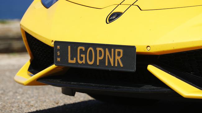 The number plates represent the words leg opener. Picture: Sam Ruttyn