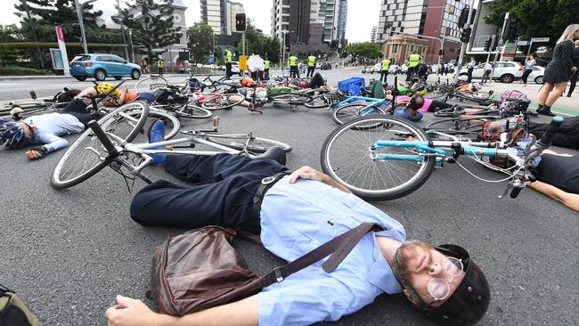 Protesters in Brisbane. Picture: AAP.