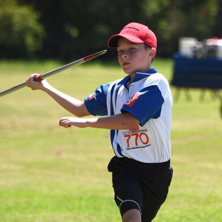 Logan Whitton in action at the Mudgeeraba little athletics competition. (Photo/Steve Holland)