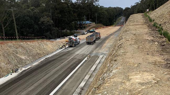 The realignment of George Bass Drive will continue in 2022, with work expected to completed in March. Picture: Eurobodalla Regional Council