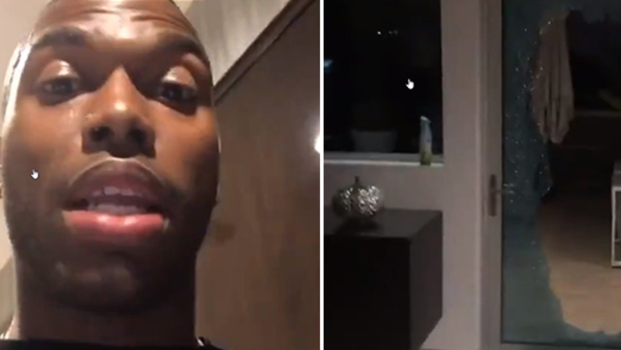 Daniel Sturridge and his smashed glass door.