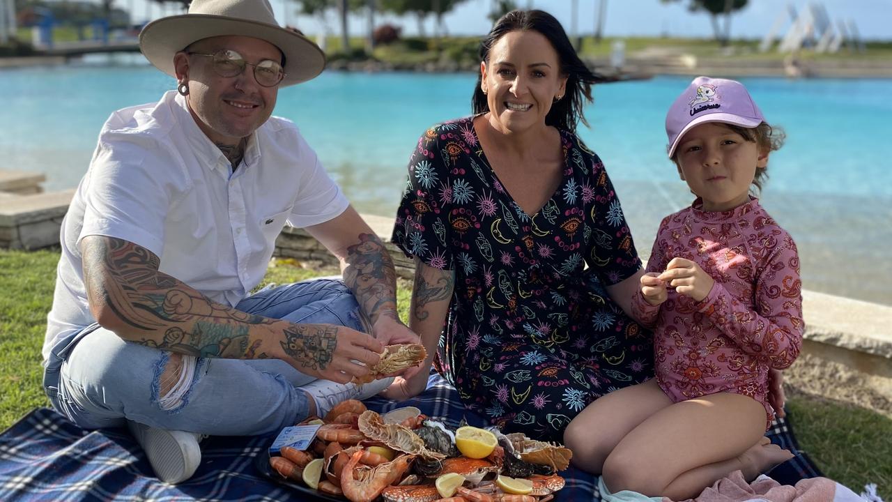 Steph said a delicious seafood platter from Fishi in Airlie Beach converted six-year-old Emmy "from chicken nuggets to [Moreton Bay] bugs". Picture: Supplied.